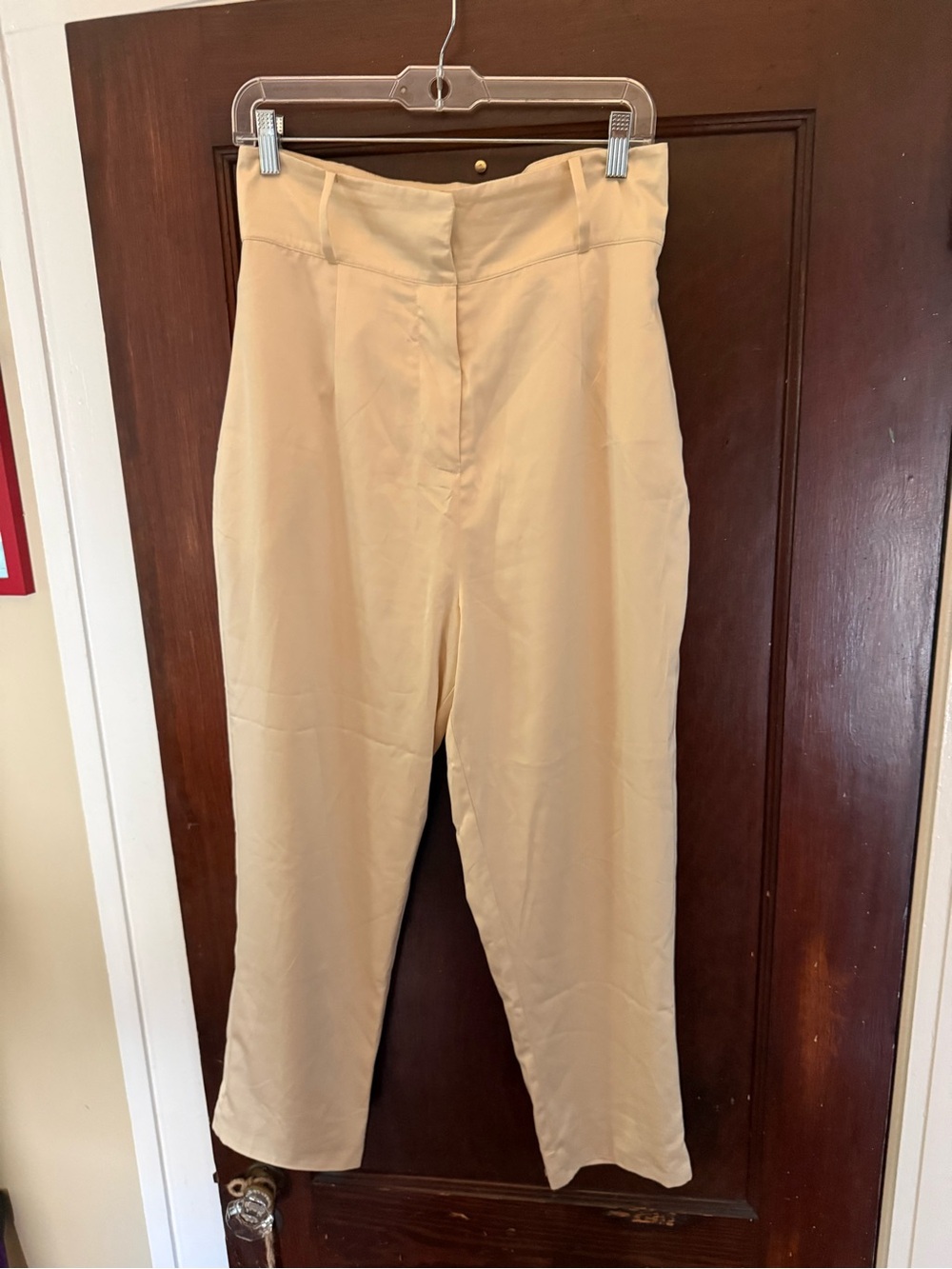 Camila Coelho Beige Wide-Leg High-Waist Pants
